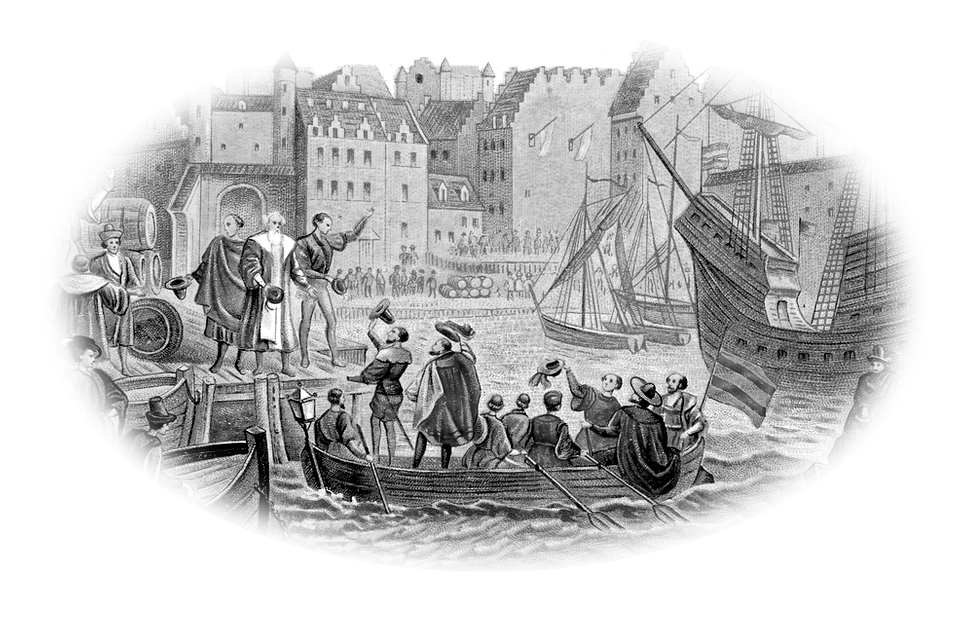 Merchants arriving in Antwerp in 1546
